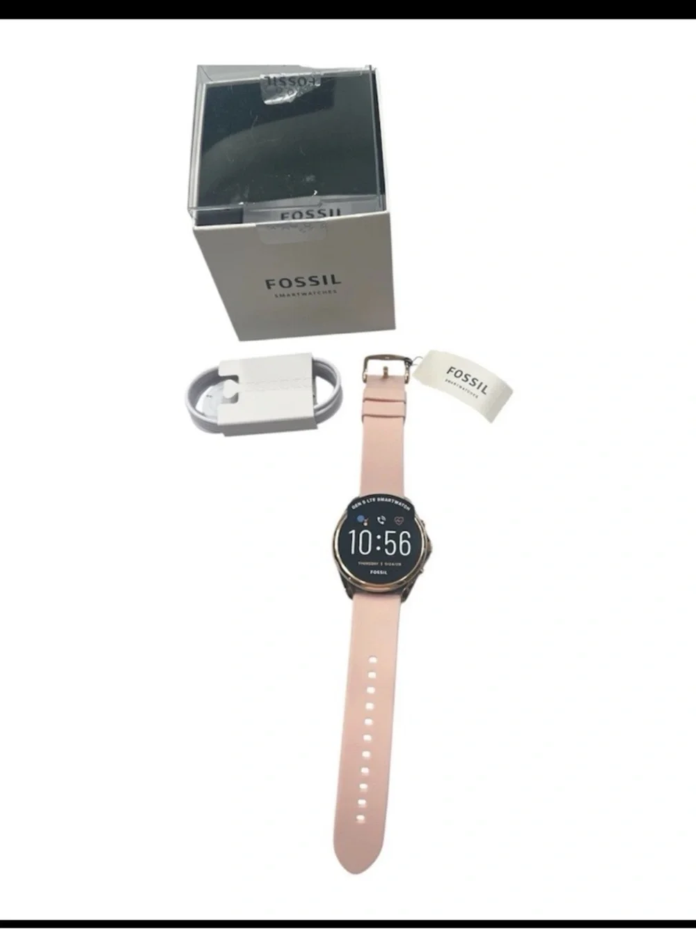 NWT Fossil Gen 5 LTE Rose Gold Smartwatch with Light Pink Strap